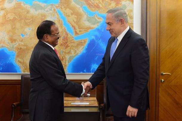 National Security Adviser Ajit Doval meets Israeli Prime Minister Benjamin Netanyahu. (PM of Israel/Twitter)